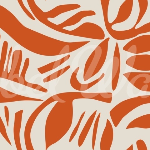 Fototapet, Abstract Leafs, Terracotta, Rebel Walls - Img 2