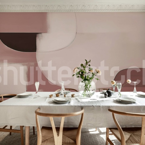 Fototapet, Abstract Shapes, Burgundy, Rebel Walls - Img 3