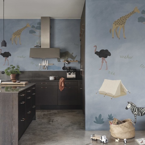 Fototapet, Animal Safari, Blue, Rebel Walls - Img 3