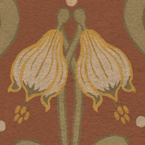 Fototapet, Art Nouveau Flower, Red, Rebel Walls - Img 4