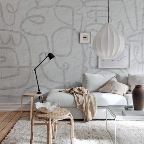 Fototapet, Artsy, Soft White, Rebel Walls