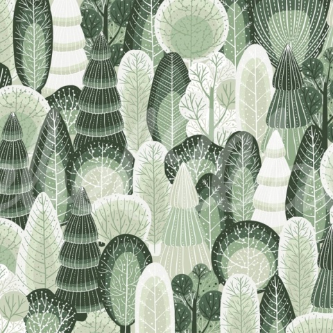 Fototapet, Artsy Trees, Green, Rebel Walls - Img 2