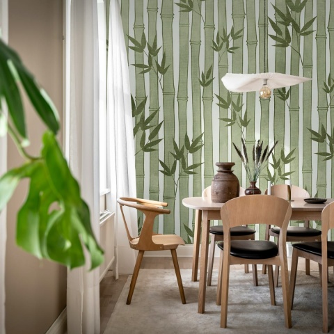 Fototapet, Bamboo Forest, Green, Rebel Walls - Img 3