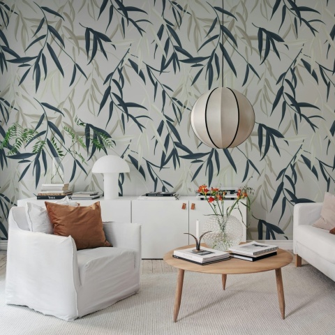 Fototapet, Bamboo Jungle, Blue, Rebel Walls