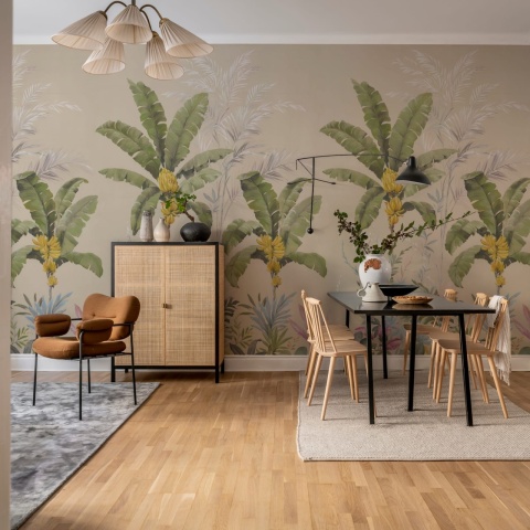 Fototapet, Banana Tree Jungle, Beige, Rebel Walls