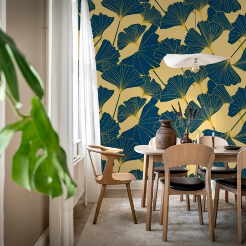 Fototapet, Big Ginko, Petrol, Rebel Walls