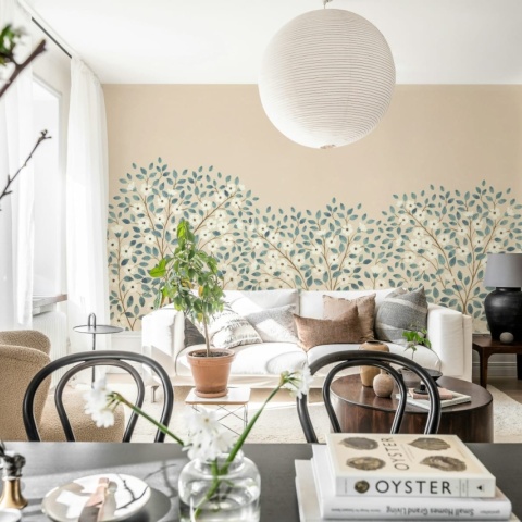 Fototapet, Blossom Tree, Blue, Rebel Walls