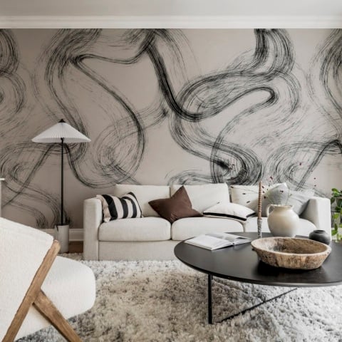Fototapet, Blurry Stripes, Black & White, Rebel Walls