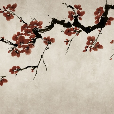 Fototapet, Blush of Spring, Burgundy, Rebel Walls - Img 2