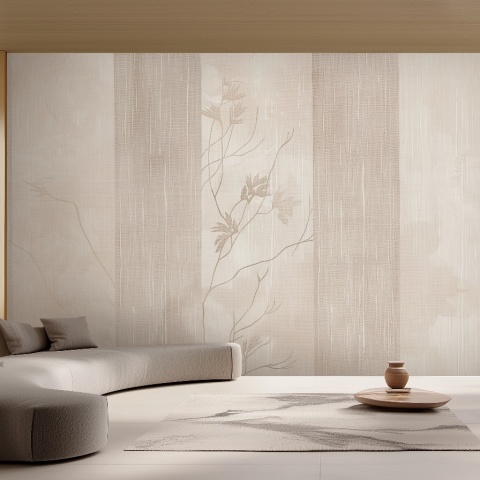 Fototapet Botanic Marron et Beige Voile Rêve MV203 - Img 2