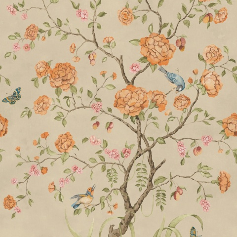 Fototapet, Chinoiserie Botanica, Yellow, Rebel Walls - Img 2