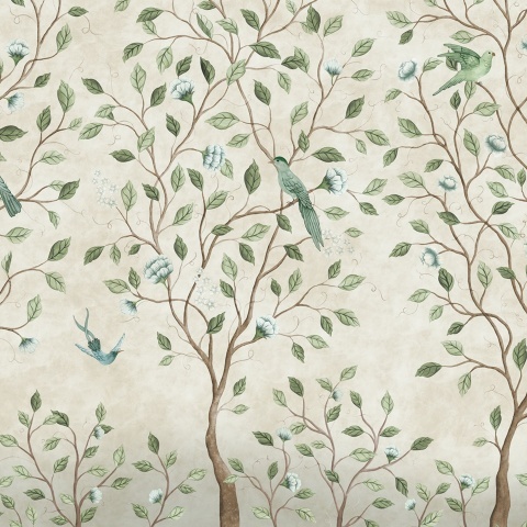 Fototapet, Chinoiserie Dream, Light Green, Rebel Walls - Img 2