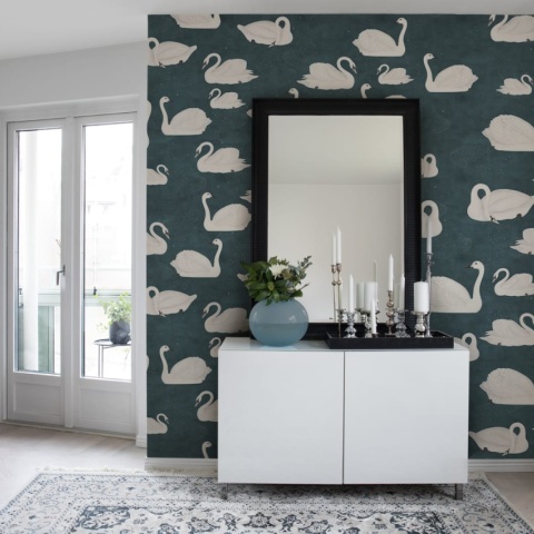 Fototapet, Cygne, Bleu, Rebel Walls - Img 3