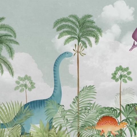 Fototapet, Dinosaur World, Green, Rebel Walls - Img 2