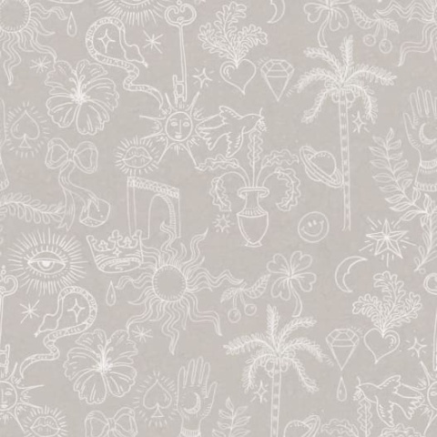Fototapet, Doodle, Beige, Rebel Walls - Img 2