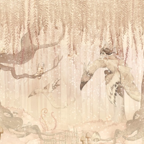 Fototapet, Dream Forest Girl, Sandy Pink, Rebel Walls - Img 2