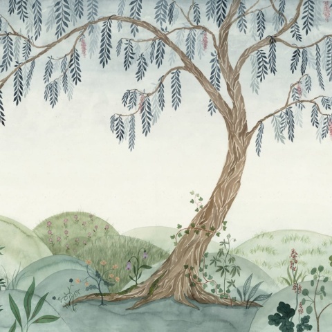 Fototapet, Dreamy Tree, Soft Green, Rebel Walls - Img 2