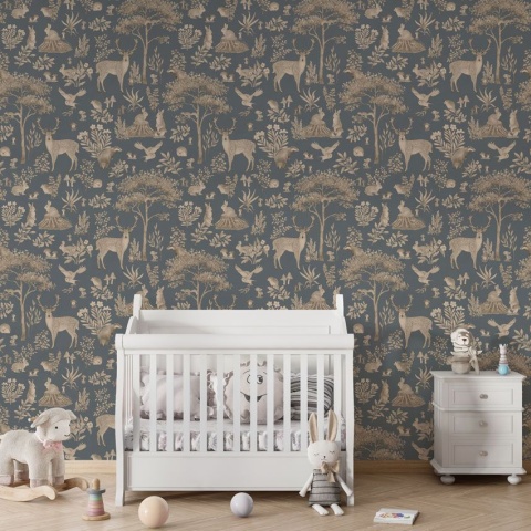 Fototapet Fantastic Forest - Vintage Blue, Kikki Belle - Img 4