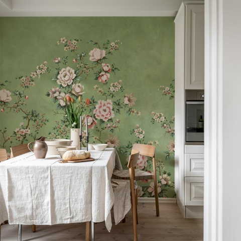 Fototapet, Floral Chinoiserie, Green, Rebel Walls - Img 3