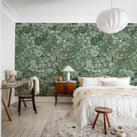 Fototapet, Floral Garden, Green, Rebel Walls