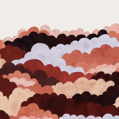 Fototapet, Fun Clouds, Red, Rebel Walls - Img 2
