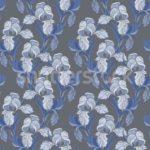 Fototapet, Garland Flora, Blue, Rebel Walls - Img 2