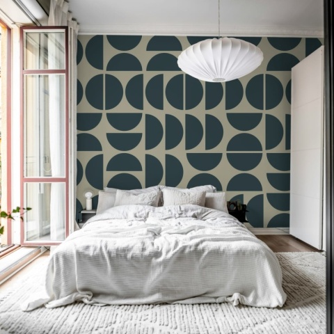 Fototapet, Geometry Shapes, Midnight Blue, Rebel Walls