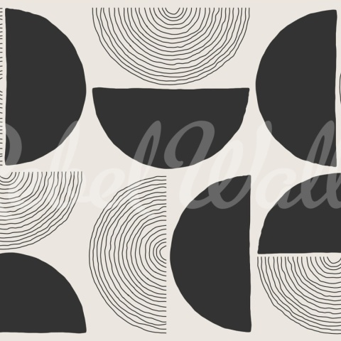 Fototapet, Graphic Circles, Black, Rebel Walls - Img 2