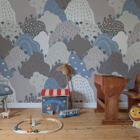 Fototapet, Happy Hillside, Gray, Rebel Walls - Img 3
