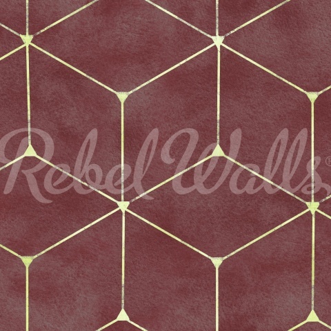 Fototapet, Hexaeder, Burgundy, Rebel Walls - Img 2