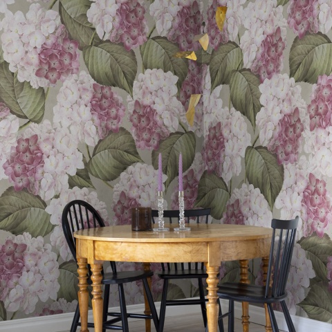 Fototapet, Hydrangea, Pink, Rebel Walls - Img 4
