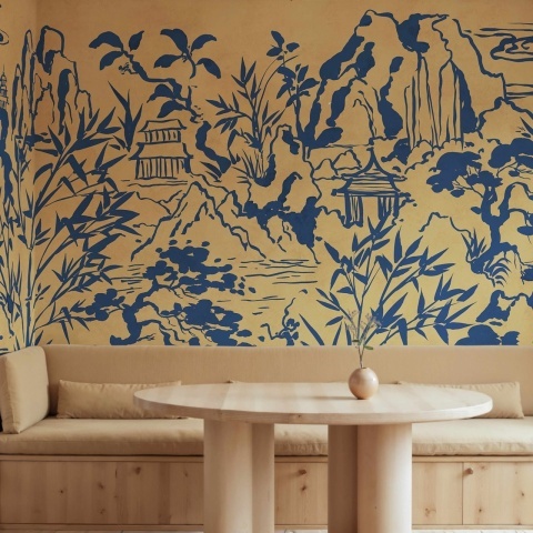 Fototapet, Ink Horizon, Yellow, Rebel Walls