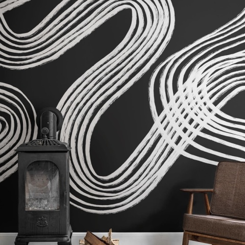 Fototapet, Ink Stripes, Black, Rebel Walls - Img 4