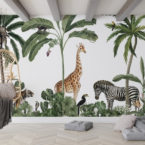 Fototapet Jungle Jive - White, Kikki Belle - Img 3