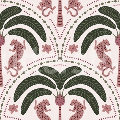 Fototapet, Jungle Rhythm, Pink, Rebel Walls - Img 2