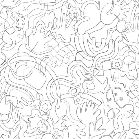Fototapet lavabil, Line Art 9529W - Img 3