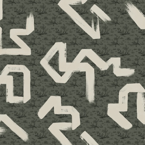 Fototapet lavabil Toile Strokes, Green, TresTintas - Img 2