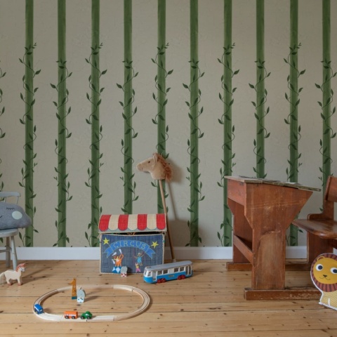 Fototapet, Leafy Stripes, Green, Rebel Walls