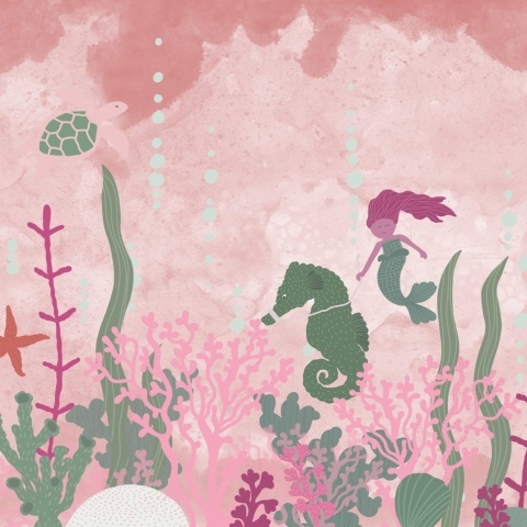 Fototapet, Mermaid World, Pink, Rebel Walls - Img 2