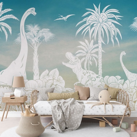 Fototapet Monochrome Dino - Blue Sky, Kikki Belle - Img 4