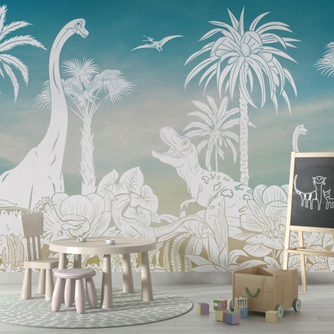 Fototapet Monochrome Dino - Blue Sky, Kikki Belle - Img 5