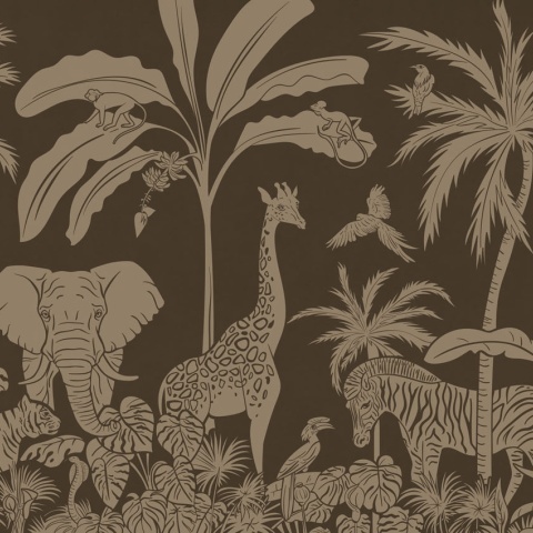 Fototapet Monochrome Jungle - Brown Vintage, Kikki Belle - Img 2