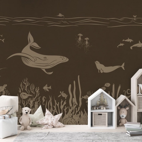 Fototapet Monochrome Sea - Brown Vintage, Kikki Belle - Img 3