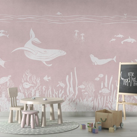 Fototapet Monochrome Sea - Pink, Kikki Belle - Img 4