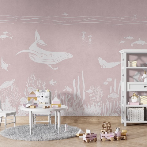 Fototapet Monochrome Sea - Pink, Kikki Belle - Img 5