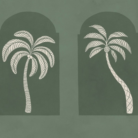 Fototapet, Palm Arches, Green, Rebel Walls - Img 2