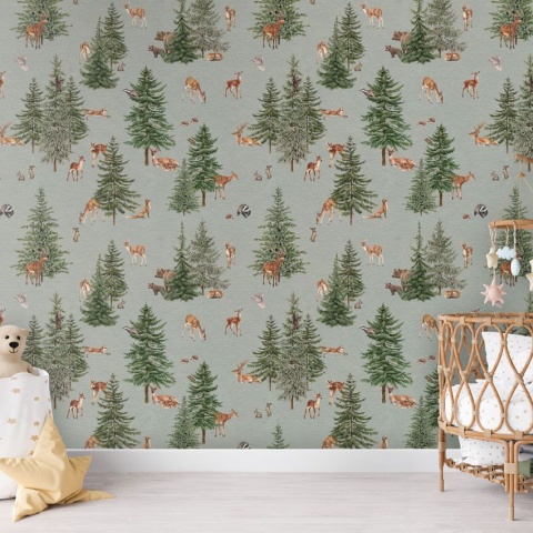 Fototapet Pine Forest - Blue, Kikki Belle - Img 4