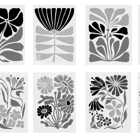 Fototapet, Playful Flora, Black &amp; White, Rebel Walls - Img 2
