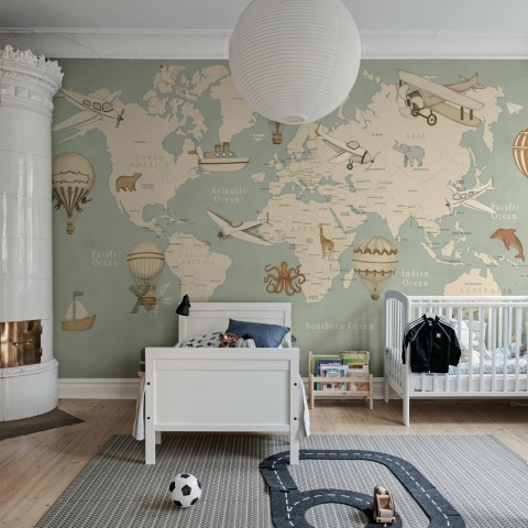 Fototapet, Playful World, Blue, Rebel Walls