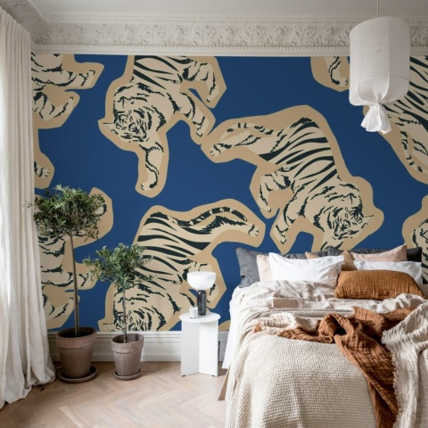Fototapet, Quirky Tigers, Blue, Rebel Walls - Img 3